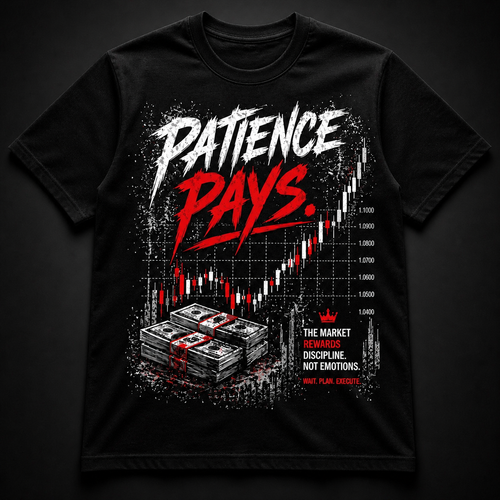 Patience Pays Trading Tee | Trader Mindset Shirt | Candle Strength